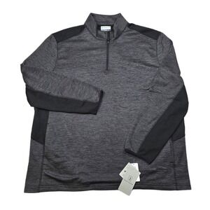 PGATOUR Thermal Quarter Zip Pullover Men's 2XL Gray Caviar Golf $85 NEW‎